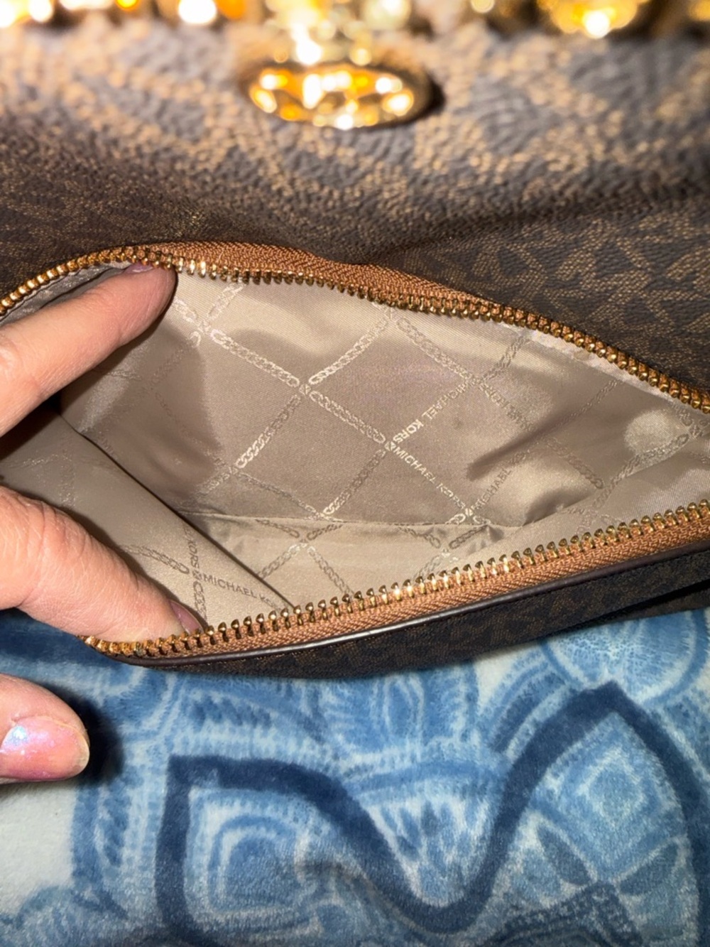 Michael Kors Brown MK Logo Dome Backpack with Gold Hardware - Picture 6 of 6